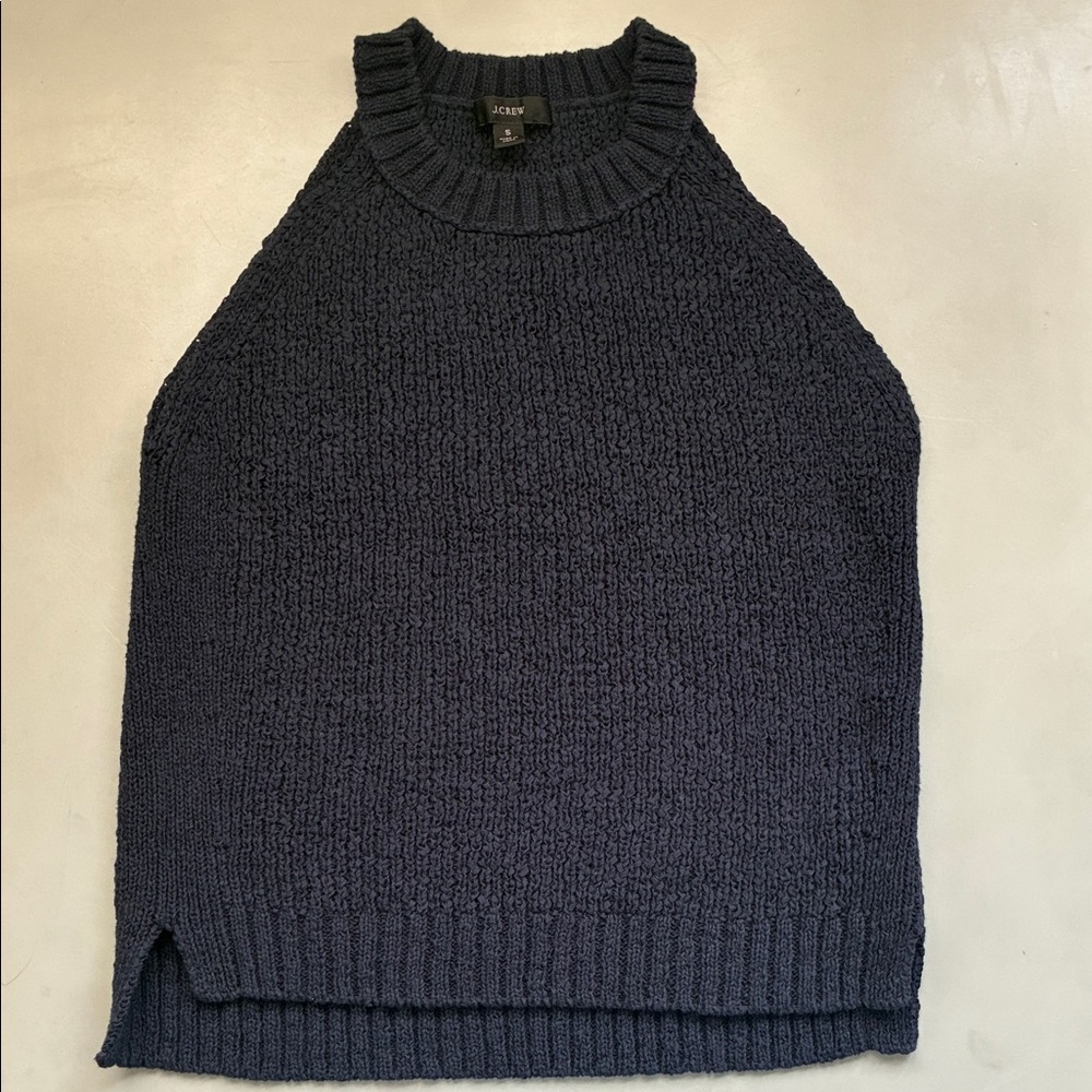J. Crew Navy Blue Knit Sleeveless Top